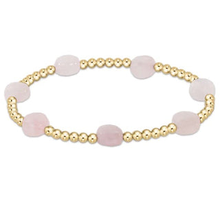 Enewton Admire Gold 3mm Bead Bracelet -  Pink Opal