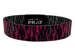 Tap To Pray™ Wristbands - Tree Bark Camo Pink & Grey