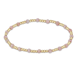 Enewton Gemstone Gold Joy Pattern 3mm Bead Bracelet - Pink Opal