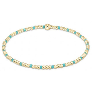 Egirl Hope Sincerity Pattern 2mm Bead Bracelet - Turquoise
