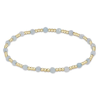 Enewton Gemstone Gold Sincerity Pattern 3mm Bead Bracelet - Aquamarine