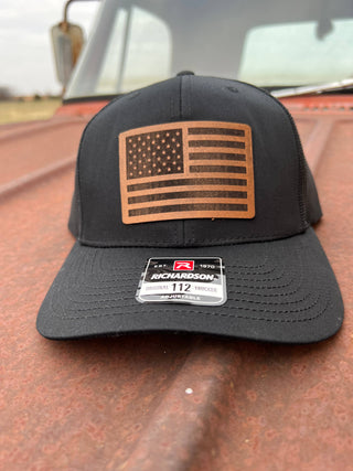 American Flag Black/Black Richardson 112 Baseball Cap