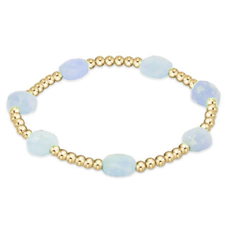 Enewton Admire Gold 3mm Bead Bracelet -  Aquamarine
