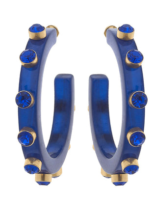 Renee Resin And Rhinestone Hoop Earrings