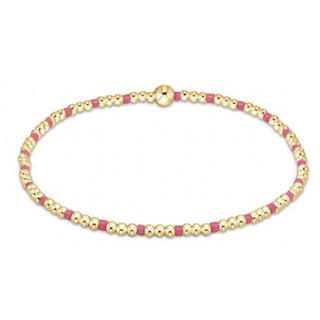 Egirl Hope Sincerity Pattern 2mm Bead Bracelet - Bright Pink