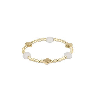 Enewton Signature Cross Admire Gold Pattern 3mm Bead Bracelet - Moonstone