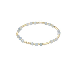 Enewton Gemstone Gold Joy Pattern 3mm Bead Bracelet - Aquamarine