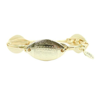 Gold Football Bangle Bracelet