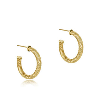 Enewton Round Gold 1.125" Post Textured Twist Hoop - 4mm - Gold