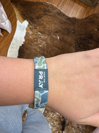 Tap To Pray™ Wristbands - River Rock Camo Moss & Slate