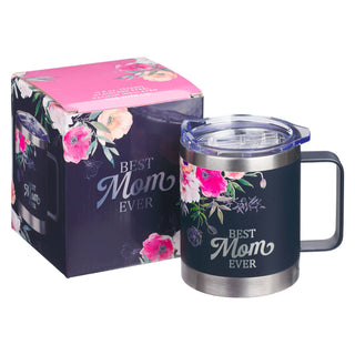 Mug SS Camp Navy Floral Best Mom Ever