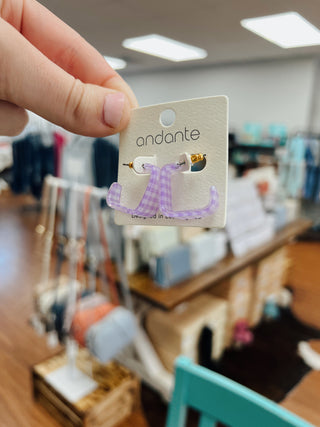 Checker Print Square Hoops