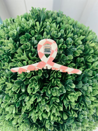 Checkered Acrylic Hair Claw Clip