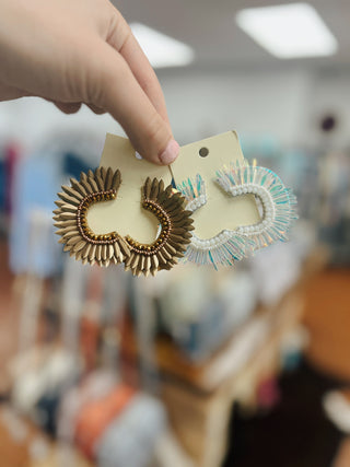 Stone & Open Wing Hoops