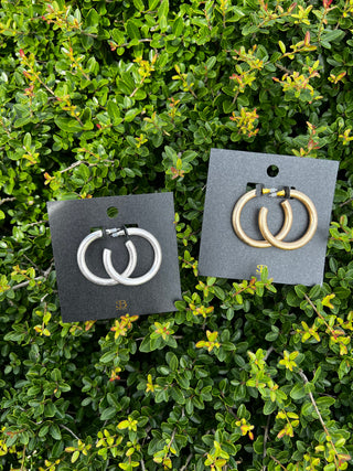 Small Worn Metal Hoops