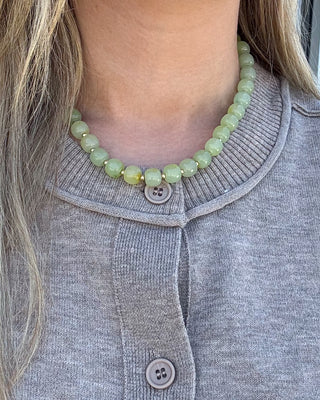 Gemma Beaded Necklace - Sage