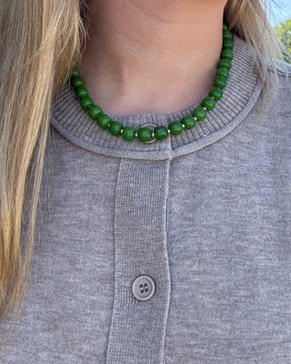 Gemma Beaded Necklace - Emerald