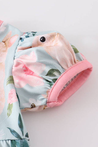 Blue Rabbit Floral Baby Romper