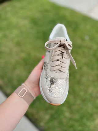 Serafina Gold Snake Sneakers