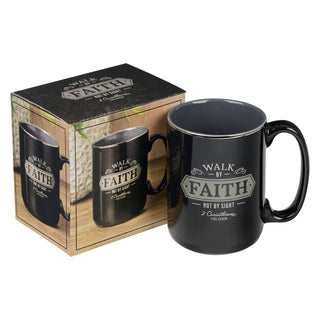 Mug Black/Gray Walk By Faith 2 Cor. 5:7