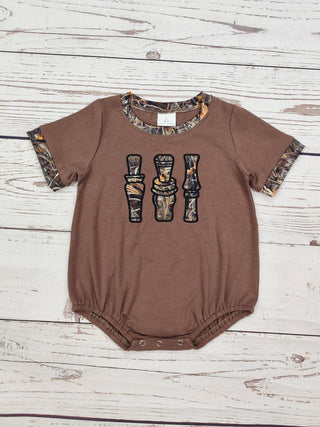 Baby Boy Camouflage Appliqué Bubble