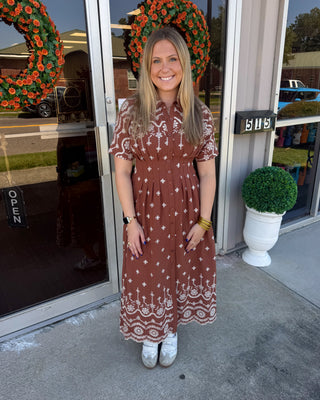 Maplewood Eyelet Midi Dress