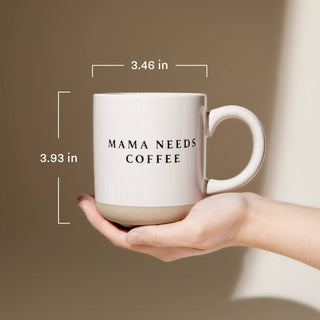Green Floral Stoneware Coffee Mug