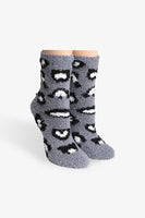 Womens Leopard Print Soft Fuzzy Socks