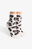 Womens Leopard Print Soft Fuzzy Socks