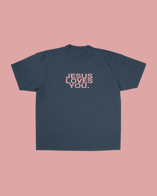 Jesus Loves You Midnight Rose Logo Tee