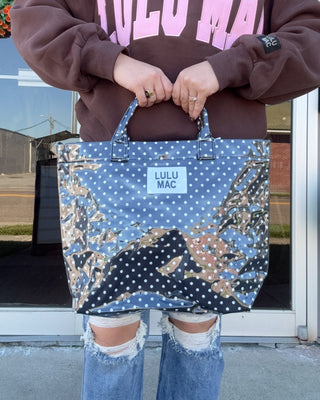 Lulu Mac Tote Bag - Black/White Dot