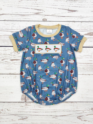 Baby Boy Duck Appliqué Bubble