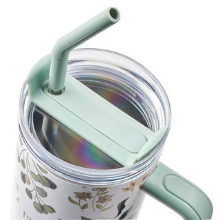Tumbler w/straw SS Green Be Still & Know That I Am God Psalm 46:10