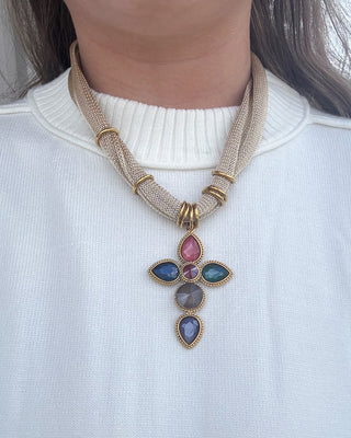 Color Me Blessed Cross Necklace