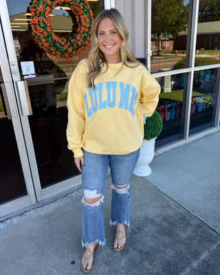 Lulu Mac Sweatshirt - Butter/Light Blue Polka Dot