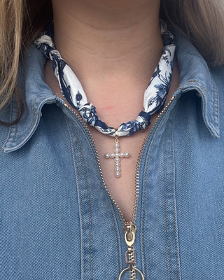 Pearls of Faith Scarf Necklace