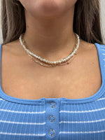 Cream/Gold Multi Chain & Accent Pearl Necklace