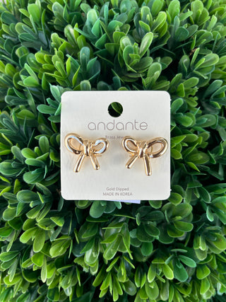 Brass Bow Earrings