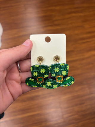 St. Patrick’s Acrylic Hat Earrings