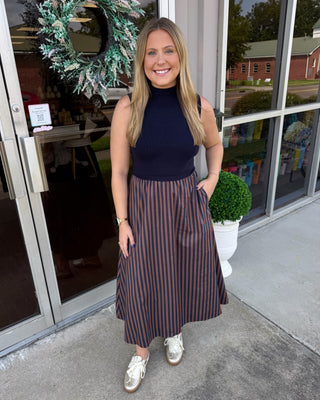 Charleston Stripe Midi Dress