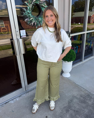 Olive You Forever Ruffle Pants