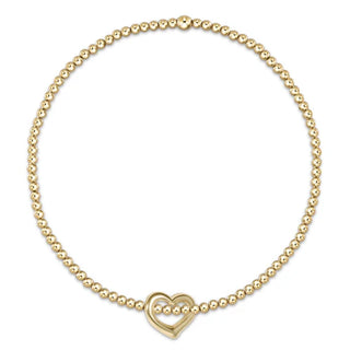 Enewton Classic Gold 2MM Bead Bracelet - Love Small Gold Charm