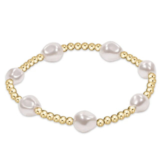 Enewton Admire Gold 3mm Bead Bracelet - Pearl