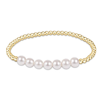 Enewton Classic Gold Beaded Bliss 3mm Bead Bracelet- 6mm Pearl