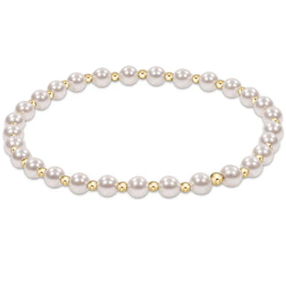 Enewton Classic Grateful Pattern 4mm Bead Bracelet - Pearl