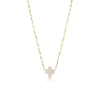 Enewton 16" Necklace Gold - Signature Cross Off-White