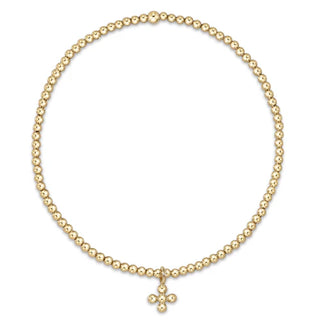 Enewton Classic Gold 2mm Bead Bracelet - Classic Beaded Signature Cross Small Gold Charm