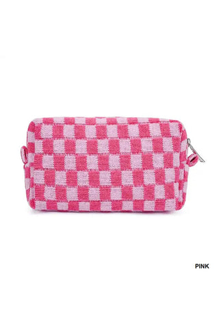 Checkered Makeup Cosmetic Bag