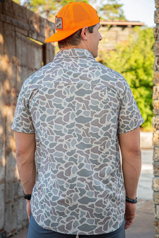 Burlebo Performance Button Up Classic Deer Camo