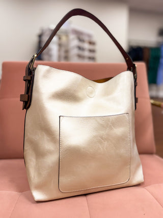 Classic Hobo Handbag - Metallic Pearl